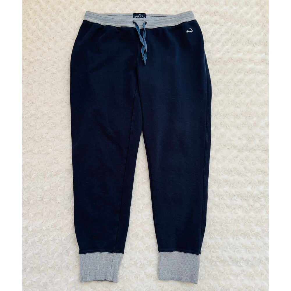 Cuffy's Cape Cod Navy Gray Cotton French Terry Jogger Pants Sweatpants Sz Large